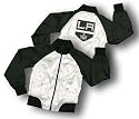 Los Angeles Kings Womens NHL "Cheer" Satin Track Jacket, White and Black