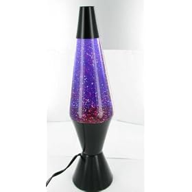 Lava World Brand Purple Glitter Lava Lamp w Black Base by Lava