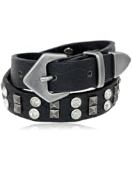Steve Madden Crystal and Stud Double Wrap Buckle Bracelet, 14.5"