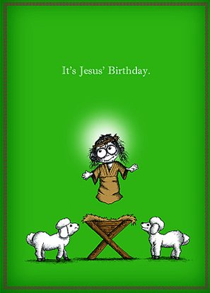 "It's Jesus' Birthday" by Bald Guy Greetings, 8 cards per box (Pack of 2) "It's Jesus' Birthday" by Bald Guy Greetings, 8 cards per box (Pack of 2)