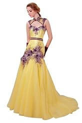 Chiffon/Taffeta/Tulle High-Neck Crystals Lace Crystal Beaded Applique Long Sleeves Mermaid  Dress