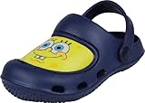 Spongebob Squarepants Navy Blue Toddler Boys Clogs Shoes 5/6-9/10