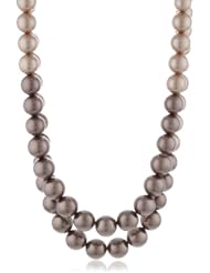 Simulated Mocha Tonal Pearl Beaded Necklace, 46"