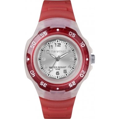 Timex Women's T5K3699J Marathon Analog Bright Red Resin Watch