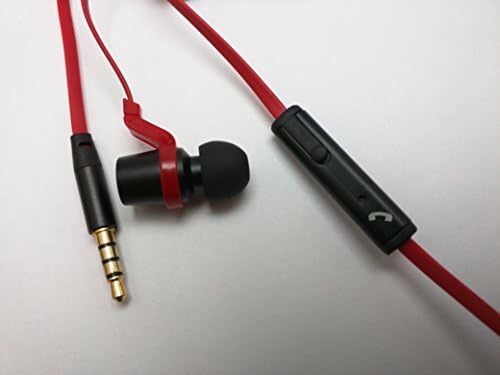 Goties Super Bass Flat Cable Earphone with MIC Black/red, for Apple Iphone6, 5s, 5, 5c, 4s, 4, Android, Samsung Galaxy, S5, S4, S3, Note3, Note2, Ipad, Ipod, Tv, Pc, Computer, Other Cellphone