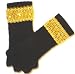 Imported Black Angora Gloves Reinforced By Nylon Fibers Hand Trimmed with Gold Sequin Ribbon