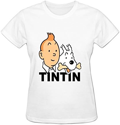 Women's Short-Sleeve Les Aventures De Tintin T-Shirts O-Neck M White