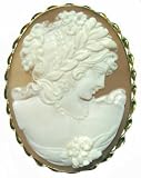 Master Carved Italian Venus Cameo Pin Pendant 18k Gold
