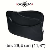 XiRRiX Premium Mini Notebooktasche Neopren Schutzh�lle Universal mit zus�tzlichem Fach - Gr�sse: bis 29,4 cm (11,6) - Farbe: schwarz (bulk)