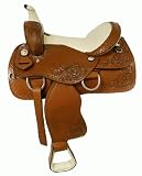 16 DOUBLE T Western Pleasure Saddle FLORAL TOOLED