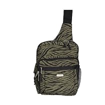 Baggallini Crinkle Zebra Messenger Bag