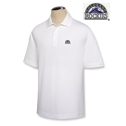 Colorado Rockies Men's Big & Tall DryTec Championship Polo by Cutter & Buck - White 4X Big