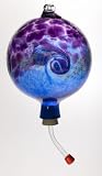 Kitras Art Glass - Van Glow Hand Blown Glass Hummingbird Feeder - Purple & Blue - Hanging