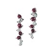 14K White Gold Ruby and Diamond Earrings