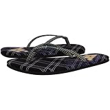 West Virginia Mountaineers Ladies Navy Blue-Black Printed Floral & Polka Dot Flip Flops