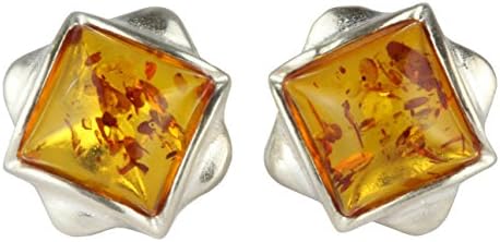 Baltic Amber Earrings (Post), Honey (p132h)