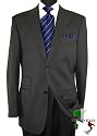 Nicoletti Made in Italy Signature Collection Cashmere / Wool Mens Suit 150's Hand Made Two Button Flat Front Pants Peak Lapel Ticket Pocket Business Suit Canvas Front Custom Working Buttonholes Charcoal