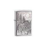 Zippo Lighter Timberwolves Emblem, Brushed Chrome