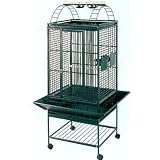 Brand New Parrot Bird Wrought Iron Cage Cages On Wheels 18x18x55 *Green*