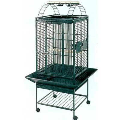 Brand New Parrot Bird Wrought Iron Cage Cages On Wheels 18×18x55 *Green*