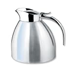 Produkt-Bild: Isosteel Tableline VA-9330K Vakuum-Isolierkanne 1,0 L aus 18/8 Edelstahl geb&uuml;rstet inkl. Klappdeckel mit Einhand-Ausgie&szlig;taste, sp&uuml;lmaschinengeeignet