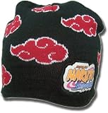 NARUTO SHIPPUDEN AKATSUKI RED CLOUDS BEANIE BLACK KNIT HAT