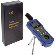 Supco EM5 Environmental Meter, 3.5" Length x 2" Width x 11" Height, 14 to 140 degree F, +/- 2.7 Degree F Accuracy