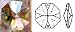 Swarovski Strass Crystal Octagon With Lazer Logo Etched 14mm 2 hole # 8016-14 Set of 10pc