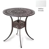 Meadow Decor Amazon 42 Inch Cast Aluminum Bar Table - White Finish