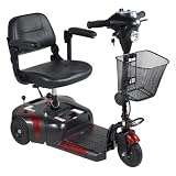 Drive Medical Phoenix 3 Wheel Compact Portable Travel Power Scooter, Red / Blue
