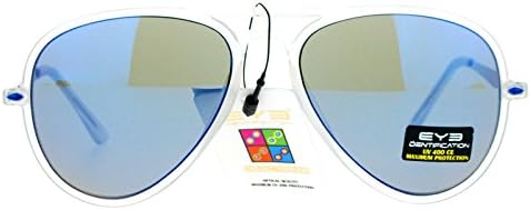 Clear Frost Frame Color Mirror Lens Plastic Aviator Sunglasses Blue Revo