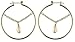 Silver Ladies Round Hoops With Hanging Pink Quartz Stone Inside Earrings