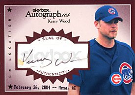 Kerry Wood Autographed / Signed 2004 Fleer No.089 of 099 Chicago Cubs Baseball Card