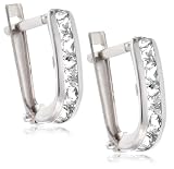 Image of 9ct White Gold AME108931 Ladies Cubic Zirconia Hoop Earrings