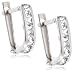 9ct White Gold AME108931 Ladies Cubic Zirconia Hoop Earrings