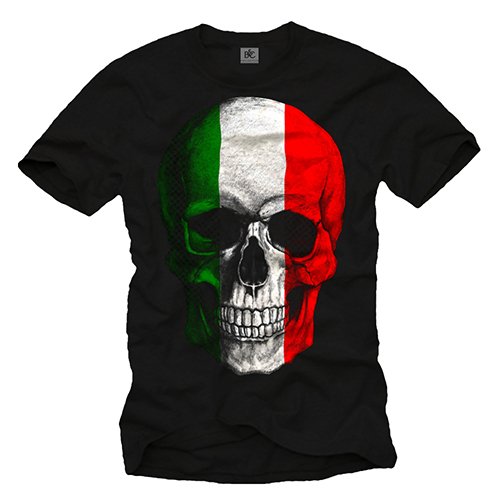 Italien T-Shirt für Herren SKULL schwarz Größe L