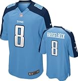 Matt Hasselbeck Jersey: Home Blue Game Replica #8 Nike Tennessee Titans Jersey