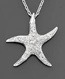 Sterling Silver Cubic Zirconia Starfish Pendant