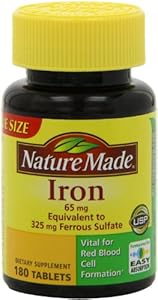 Nature Made Iron 65mg, 180 Tablets
