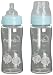 Momo Baby 2-Pack Wide Neck Laboratory Grade Borosilicate Glass Bottles, Blue, 9 Ounce