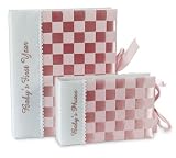 Baby Essentials Woven Ribbon Baby Book and Photo Album Girls Gift Set Pink