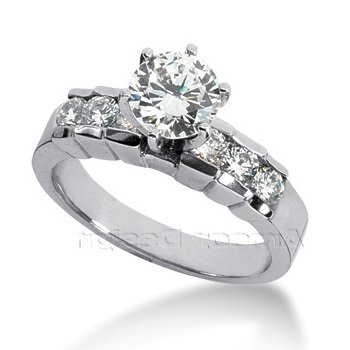 41JuBkQBnxL 14K White Gold Round Cut Diamond Promise Engagement Ring (0.95ct.tw, HI Color, SI2 3 Clarity)
