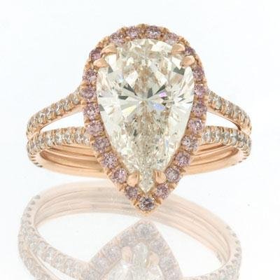 4.11 Pear Shape Diamond Engagement Anniversary Ring
