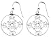 Sterling Silver Open Filigree Circle w/ Clover Cross Center Drop Earrings
