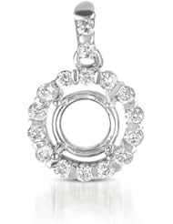 14K White Gold 0.24cttw Round Diamond Pendant