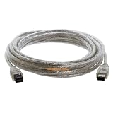 9 PIN/ 6PIN BILINGUAL FireWire 800 FireWire 400 Cable 15ft Clear