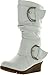 JJF Shoes Pure65 Kids Fashion Slouch Buckles Mid-Calf Zipper Wedge Heel Boots
