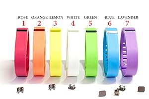 Pengaz Replacement Summer Vivid Color Wristband with Clasp for Fitbit Flex Activity and Sleep Tracker (7 Pack (All Colors), Large)