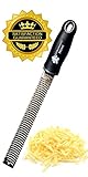 Grater Zester, Premium Lemon Nutmeg Garlic Ginger Fruit Parmesan Cheese Citrus Grater Zester Tool, Sharp Stainless Steel Blade, Non Slip Rubber Base, Safety Storage Cover