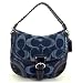 Coach Limited Edition Signature Denim Flap Convertiable Hobo Bag Purse 18991 Denim